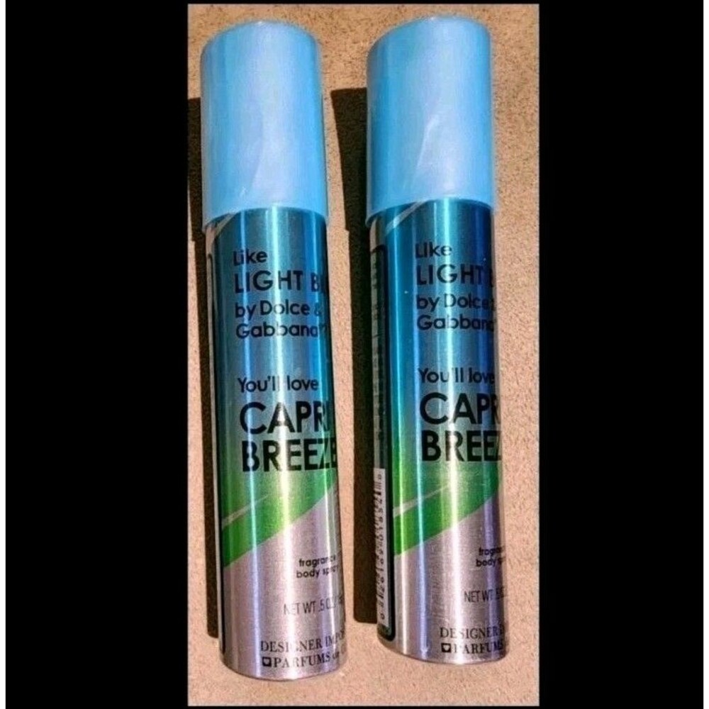 Designer Imposters Capri Breeze Body Spray 0.5oz - 2 Fragrance Cans Perfume New